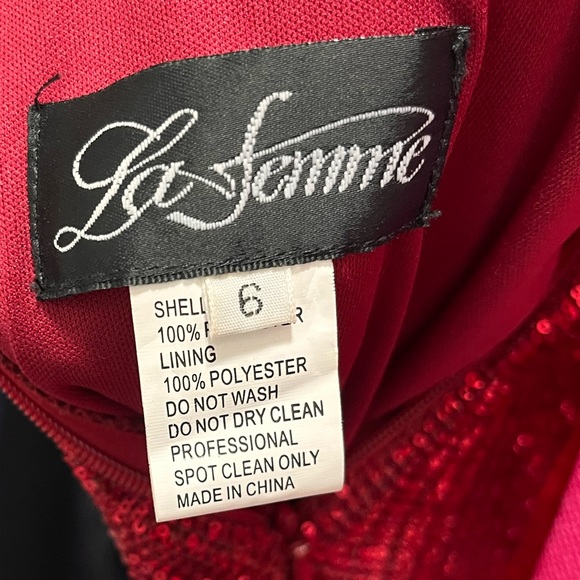 Sparkling red formal.  Made by La Femme.  Size 6.  Brand new! - Picture 3 of 4
